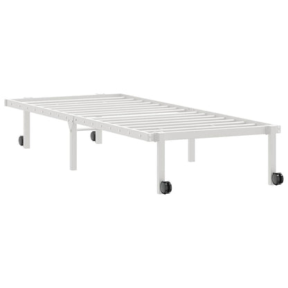 vidaXL Bettgestell ohne Matratze Klappbar Weiß 75x190 cm Stahl