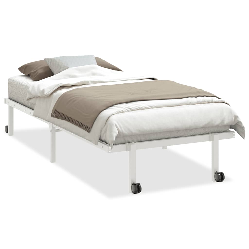 vidaXL Bettgestell ohne Matratze Klappbar Weiß 90x190 cm Stahl