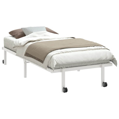 vidaXL Bettgestell ohne Matratze Klappbar Weiß 90x190 cm Stahl