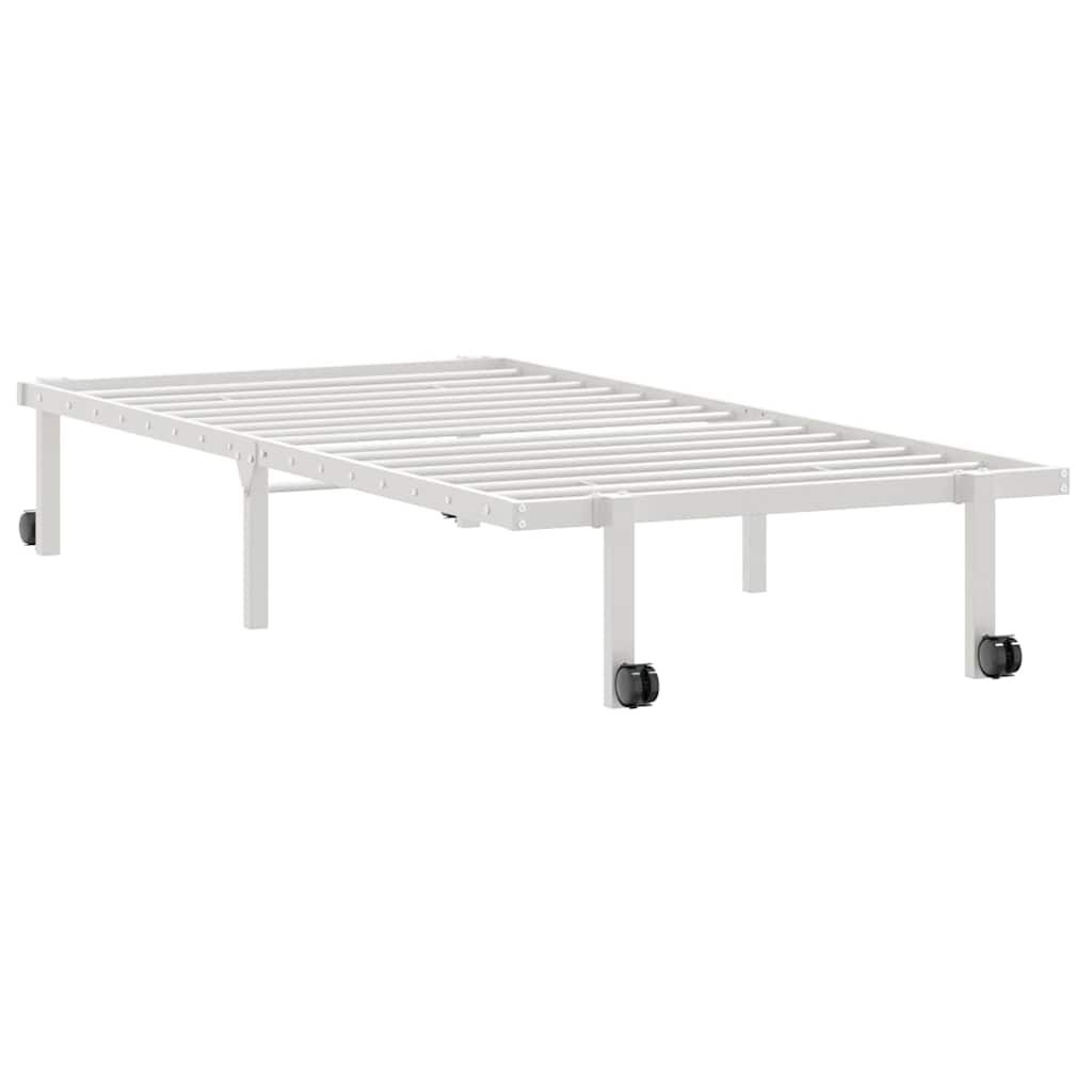 vidaXL Bettgestell ohne Matratze Klappbar Weiß 90x190 cm Stahl