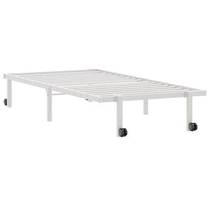 vidaXL Bettgestell ohne Matratze Klappbar Weiß 90x190 cm Stahl