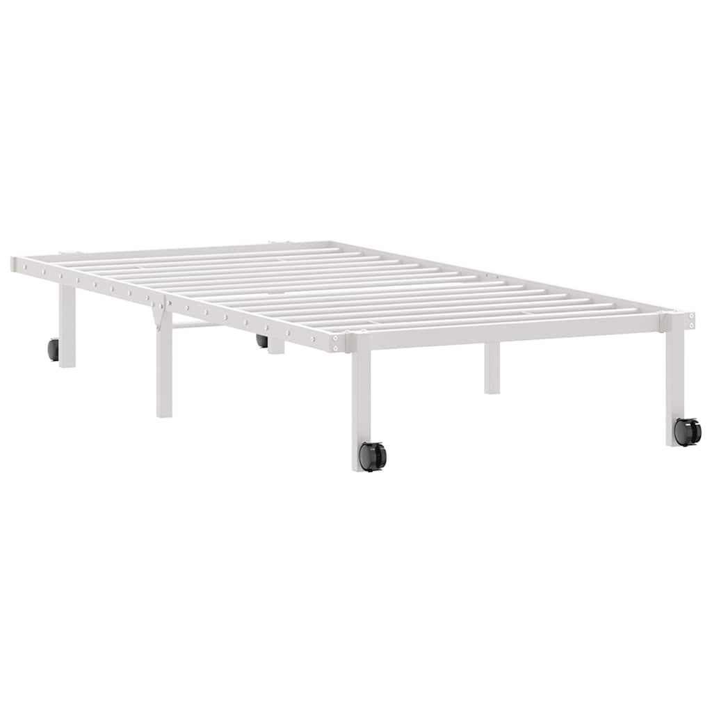 vidaXL Bettgestell ohne Matratze Klappbar Weiß 90x190 cm Stahl
