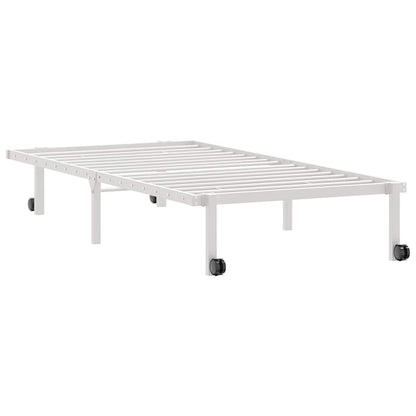 vidaXL Bettgestell ohne Matratze Klappbar Weiß 90x190 cm Stahl