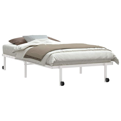 vidaXL Bettgestell ohne Matratze Klappbar Weiß 100x190 cm Stahl