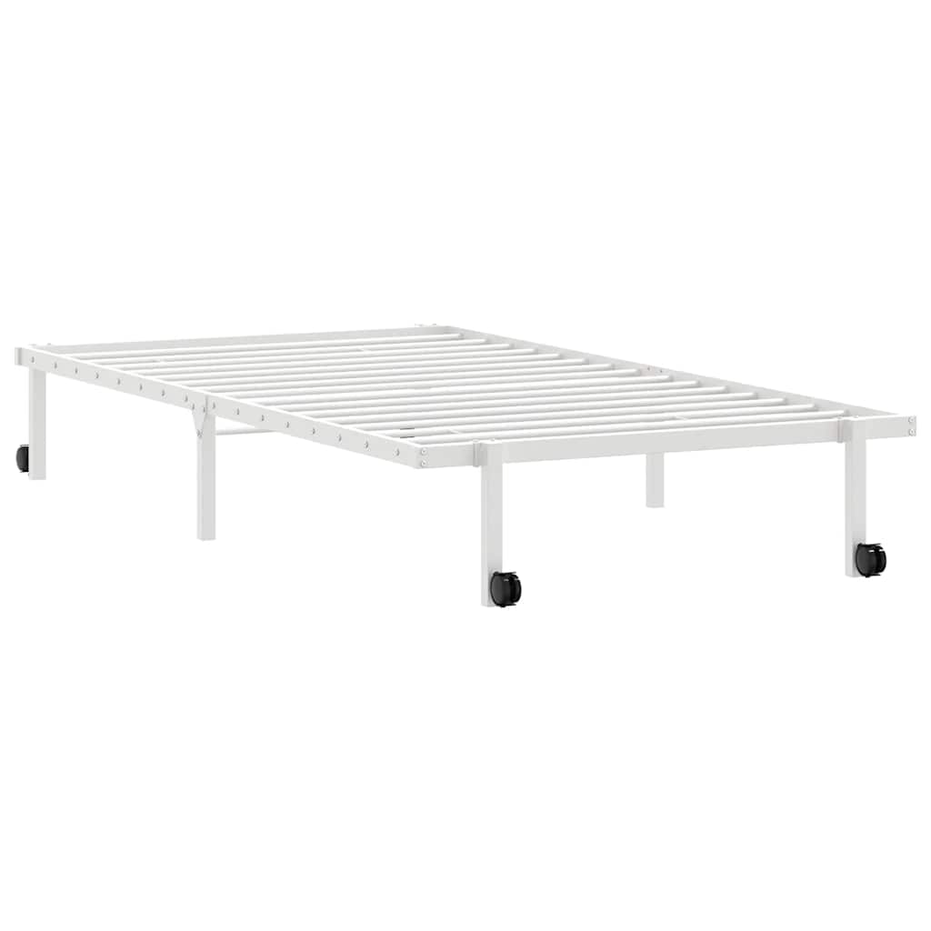 vidaXL Bettgestell ohne Matratze Klappbar Weiß 100x190 cm Stahl