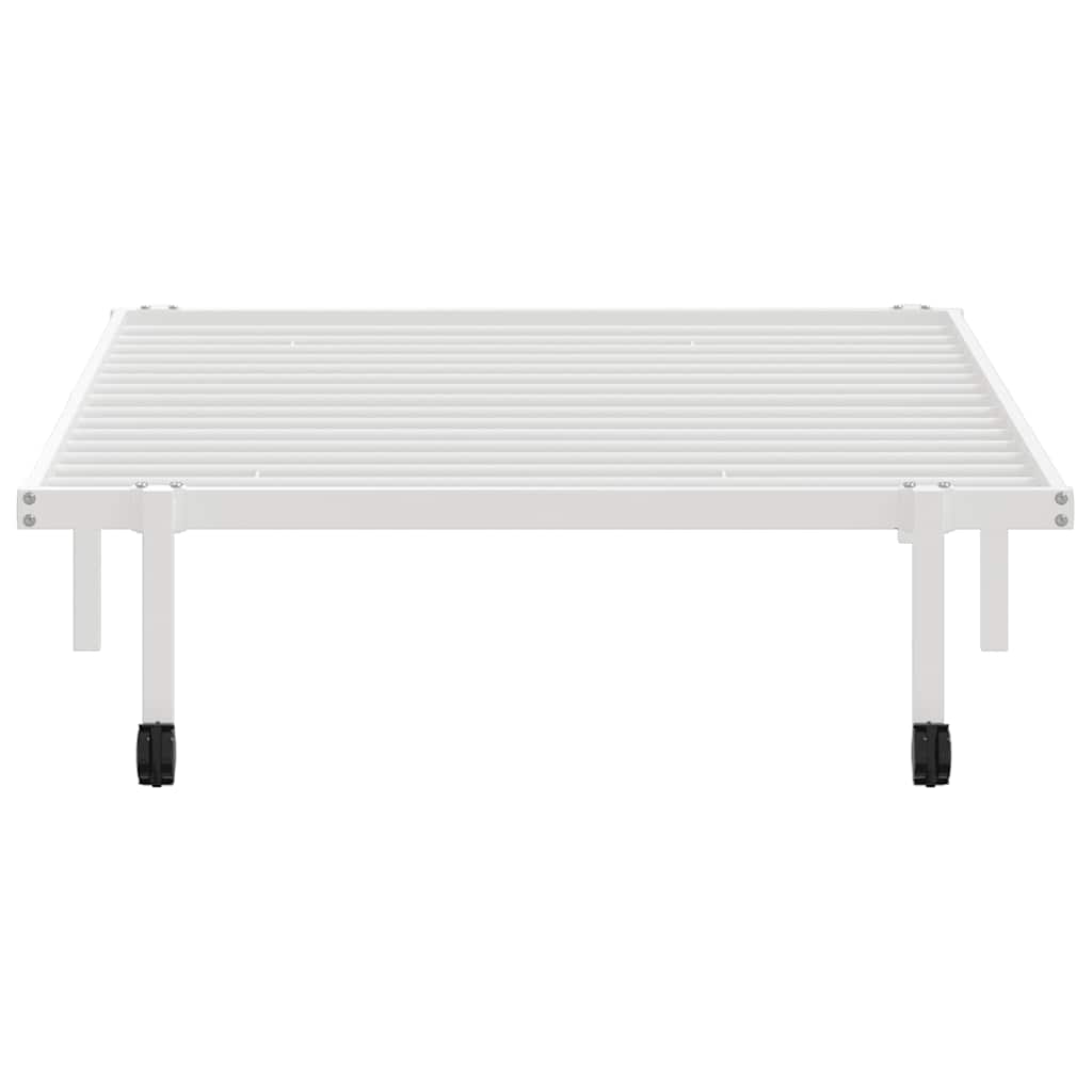 vidaXL Bettgestell ohne Matratze Klappbar Weiß 100x190 cm Stahl