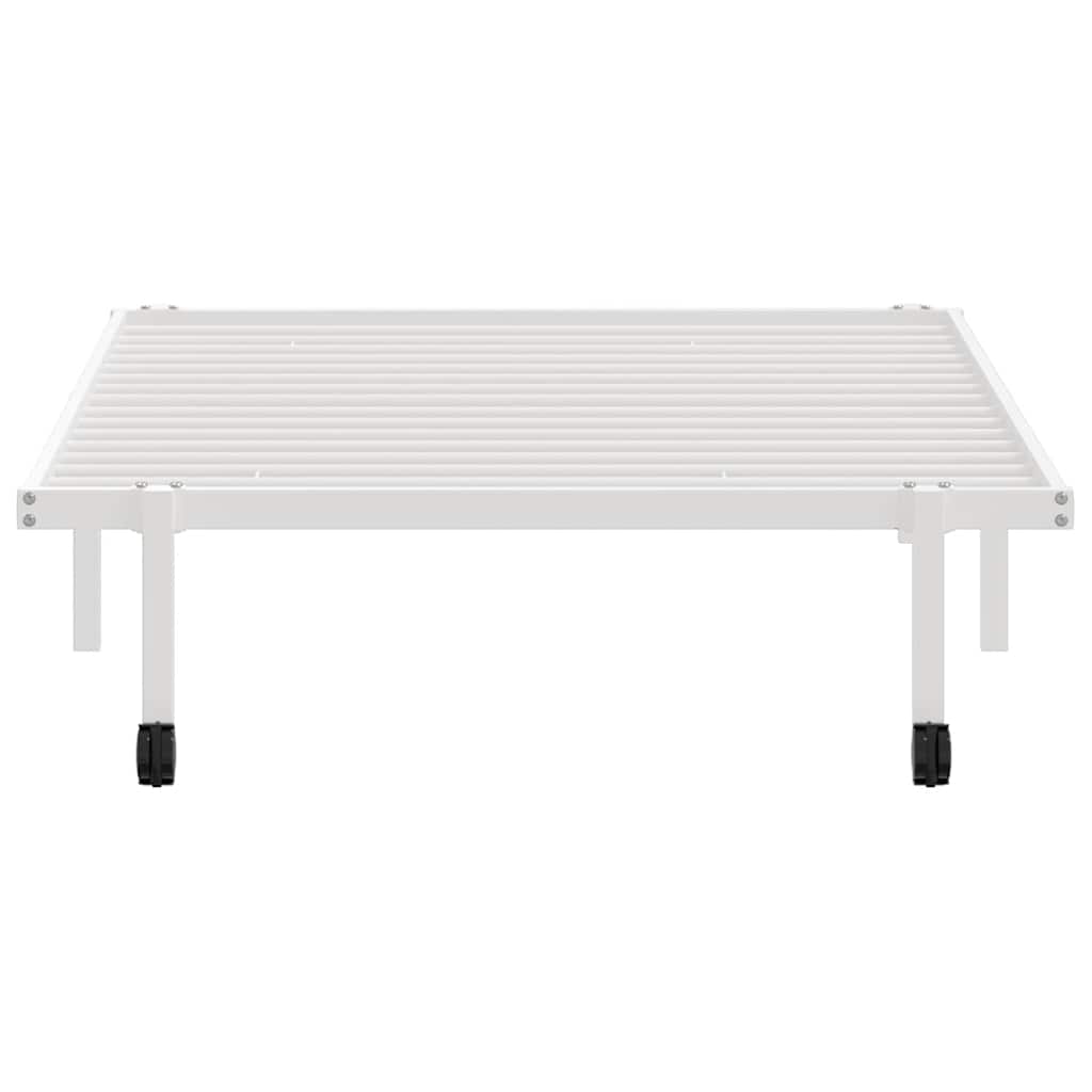 vidaXL Bettgestell ohne Matratze Klappbar Weiß 100x200 cm Stahl