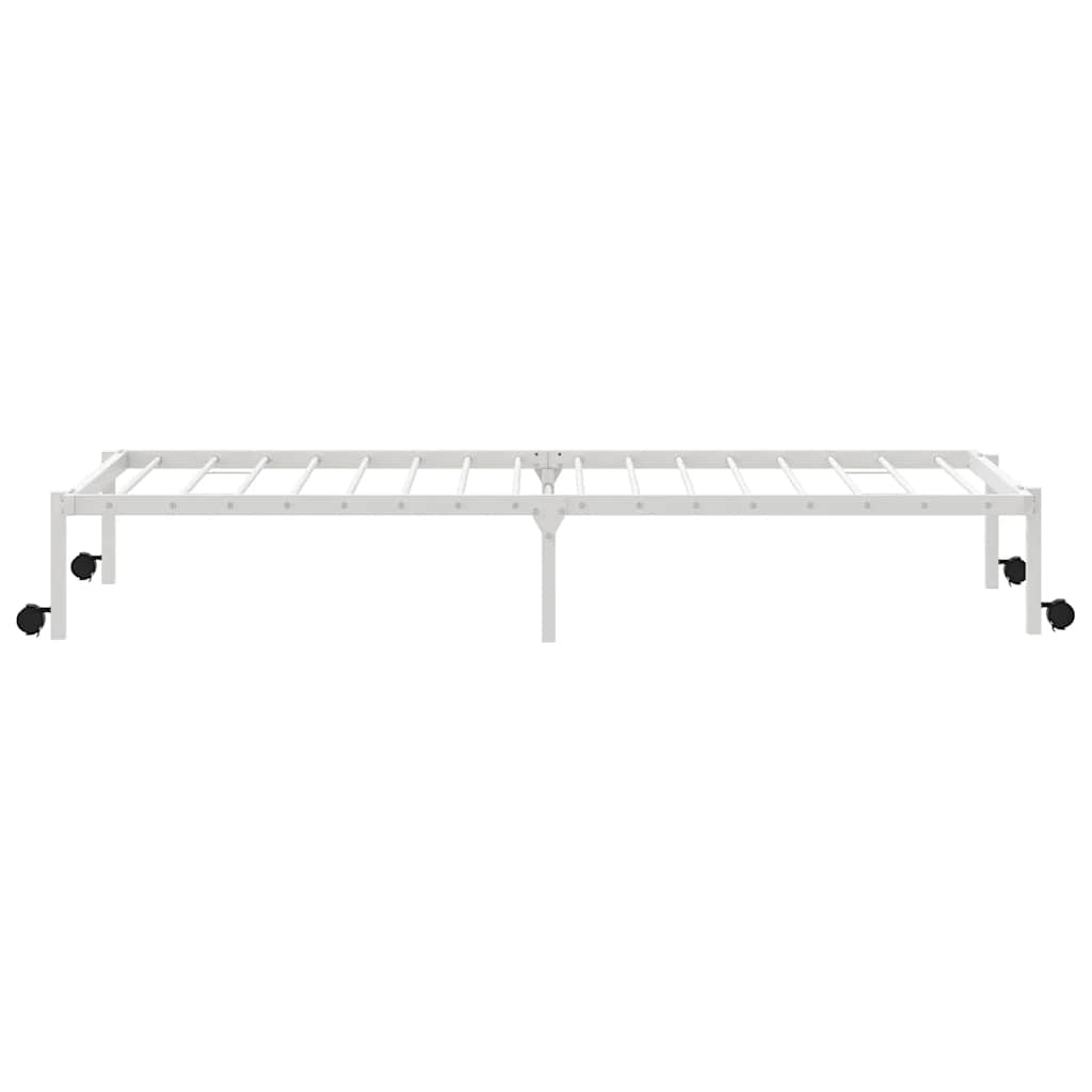 vidaXL Bettgestell ohne Matratze Klappbar Weiß 100x200 cm Stahl
