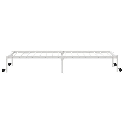 vidaXL Bettgestell ohne Matratze Klappbar Weiß 100x200 cm Stahl