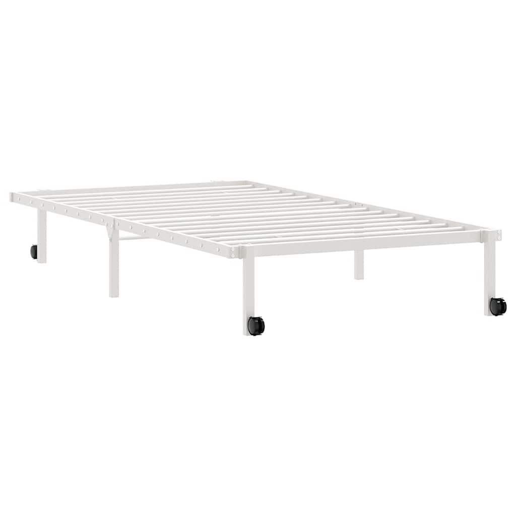 vidaXL Bettgestell ohne Matratze Klappbar Weiß 100x200 cm Stahl