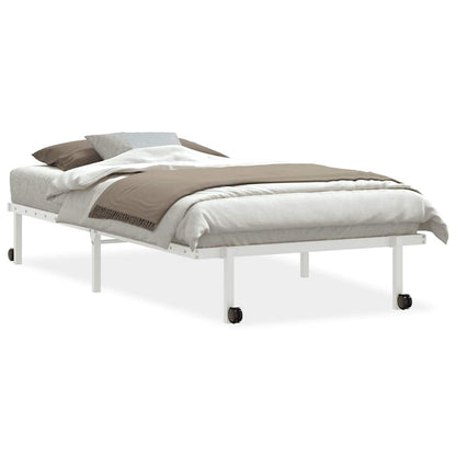 vidaXL Bettgestell ohne Matratze Klappbar Weiß 107x203 cm Stahl
