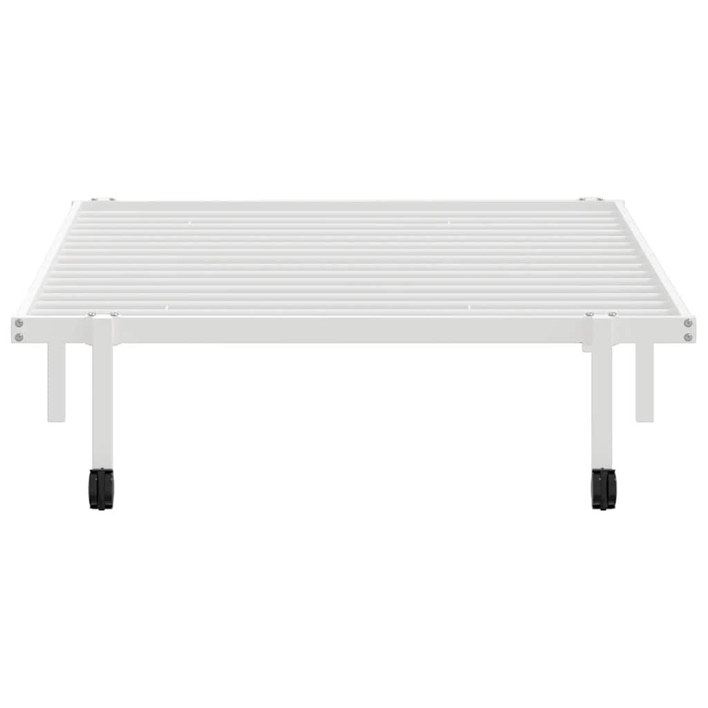 vidaXL Bettgestell ohne Matratze Klappbar Weiß 107x203 cm Stahl