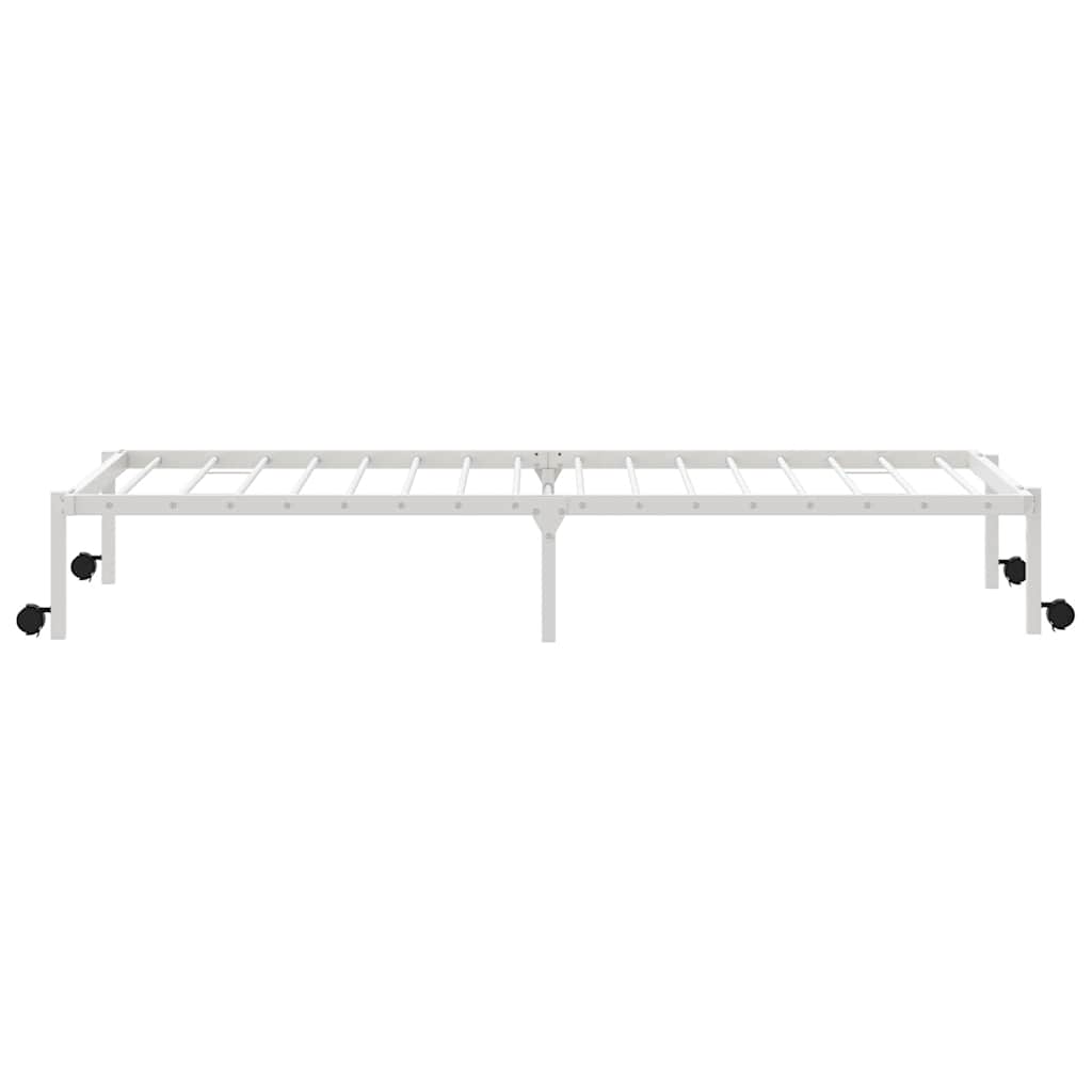 vidaXL Bettgestell ohne Matratze Klappbar Weiß 107x203 cm Stahl