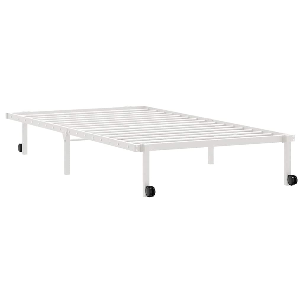 vidaXL Bettgestell ohne Matratze Klappbar Weiß 107x203 cm Stahl