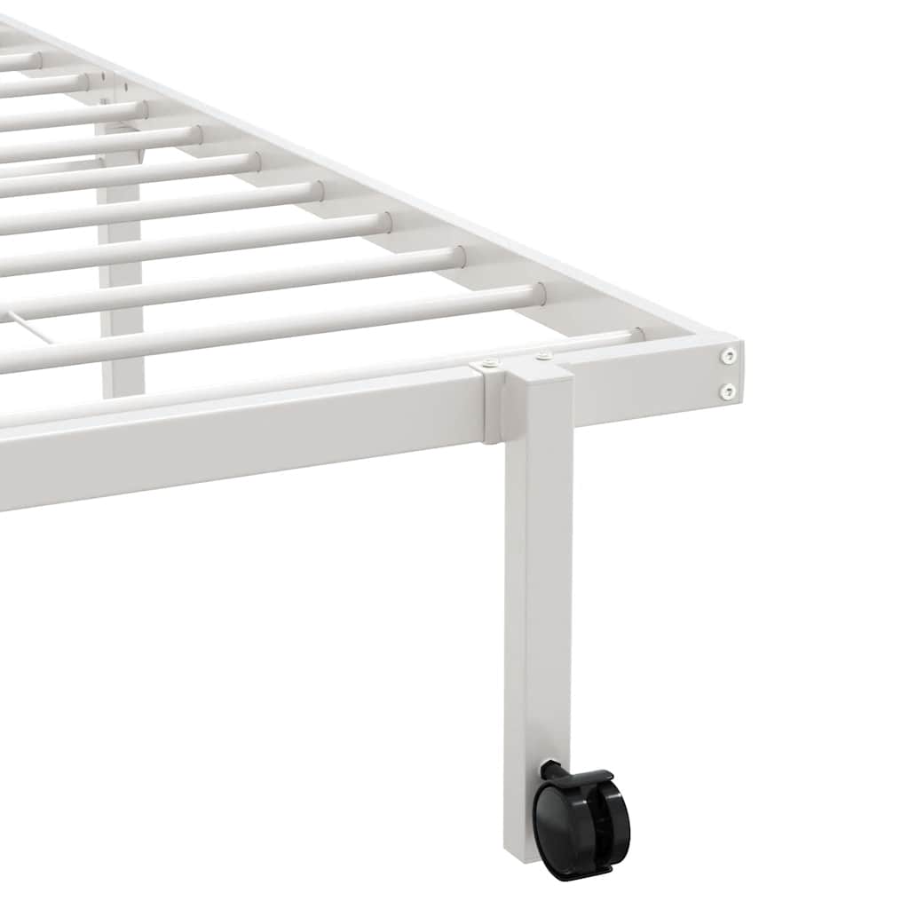 vidaXL Bettgestell ohne Matratze Klappbar Weiß 107x203 cm Stahl