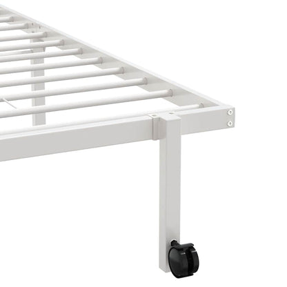 vidaXL Bettgestell ohne Matratze Klappbar Weiß 107x203 cm Stahl
