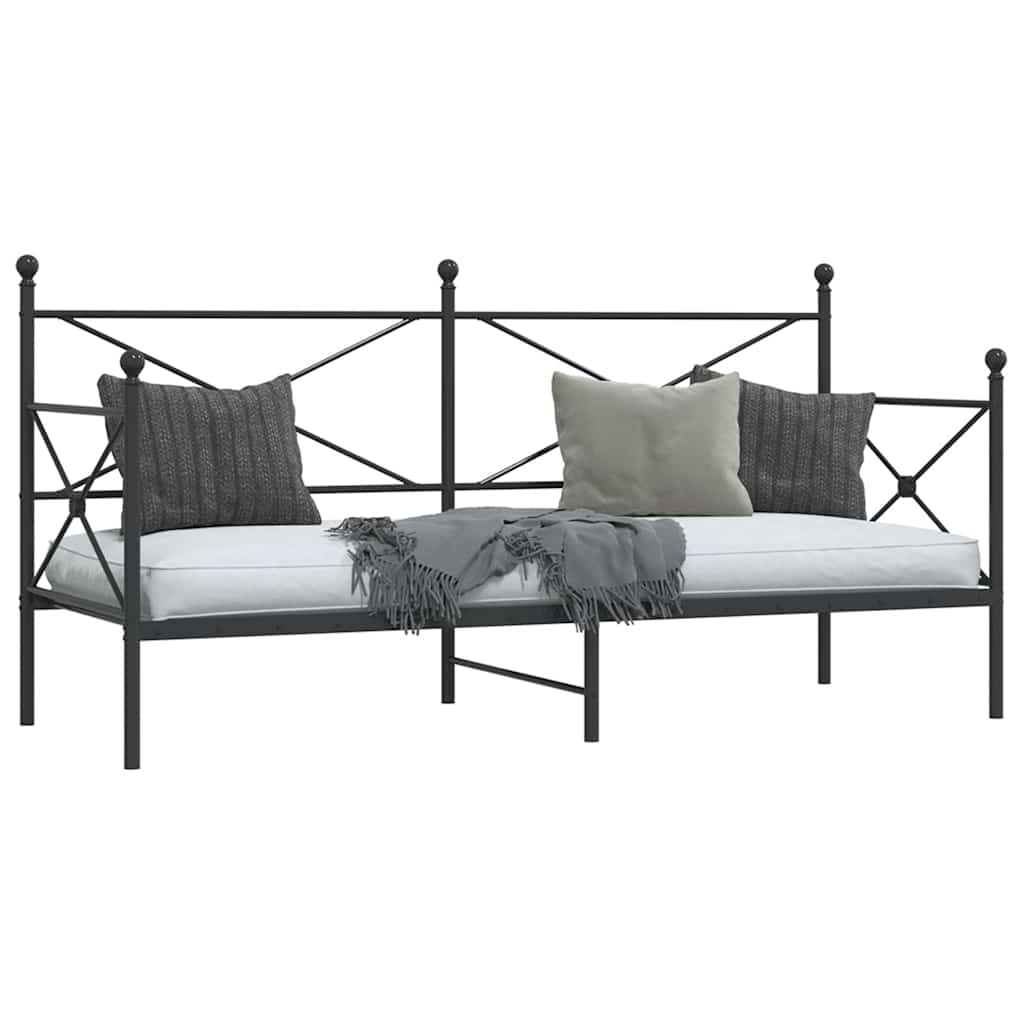 vidaXL Tagesbett ohne Matratze Schwarz 75x190 cm Stahl