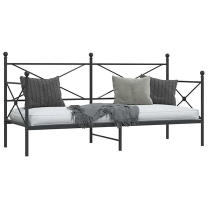 vidaXL Tagesbett ohne Matratze Schwarz 75x190 cm Stahl