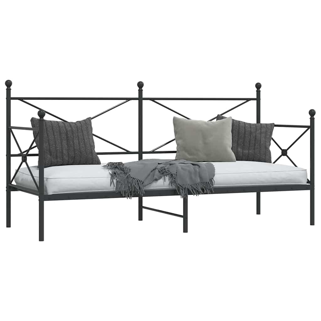 vidaXL Tagesbett ohne Matratze Schwarz 80x200 cm Stahl