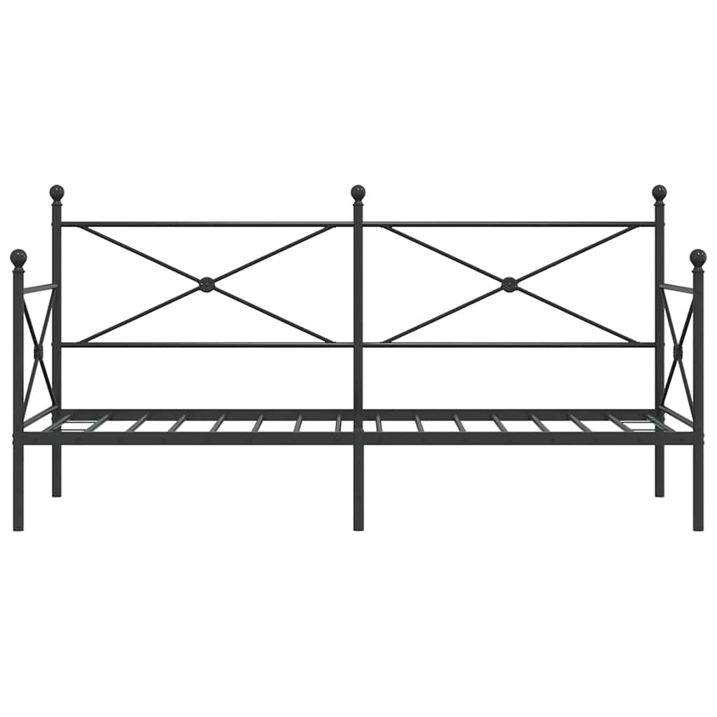 Tagesbett ohne Matratze Schwarz 80x200 cm Stahl