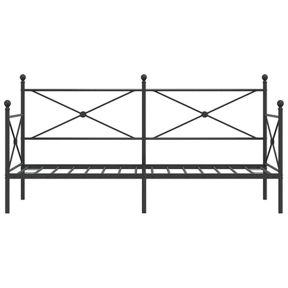 Tagesbett ohne Matratze Schwarz 80x200 cm Stahl