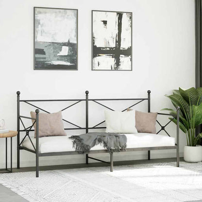 vidaXL Etagenbett ohne Matratze Schwarz 90x200 cm Stahl