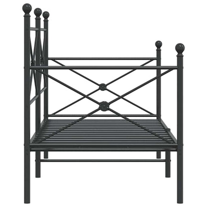 vidaXL Etagenbett ohne Matratze Schwarz 90x200 cm Stahl