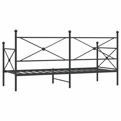 vidaXL Etagenbett ohne Matratze Schwarz 90x200 cm Stahl