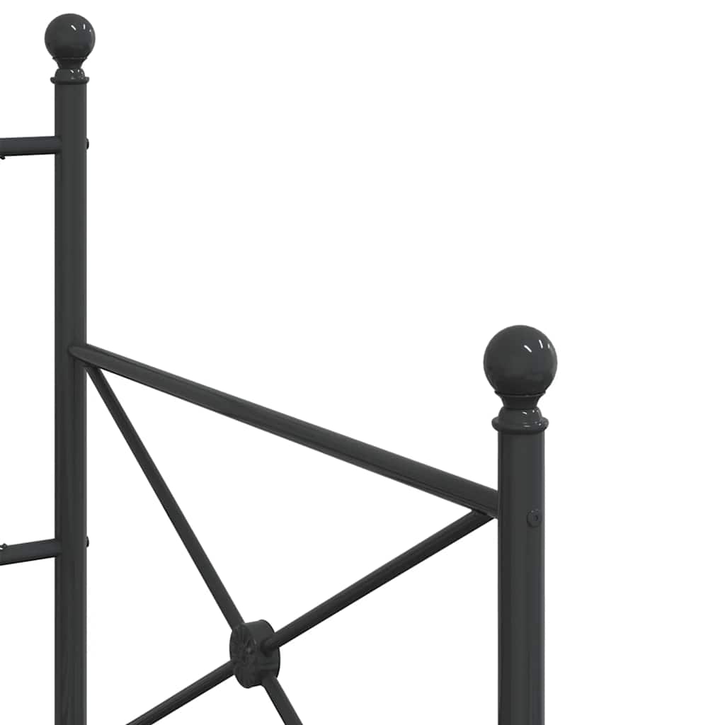 vidaXL Etagenbett ohne Matratze Schwarz 90x200 cm Stahl