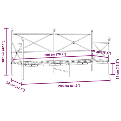 vidaXL Etagenbett ohne Matratze Schwarz 90x200 cm Stahl