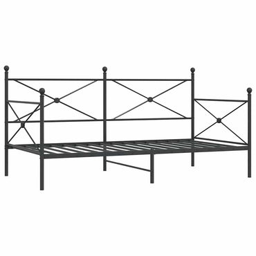 vidaXL Lit de repos sans matelas Noir 100x190 cm Acier