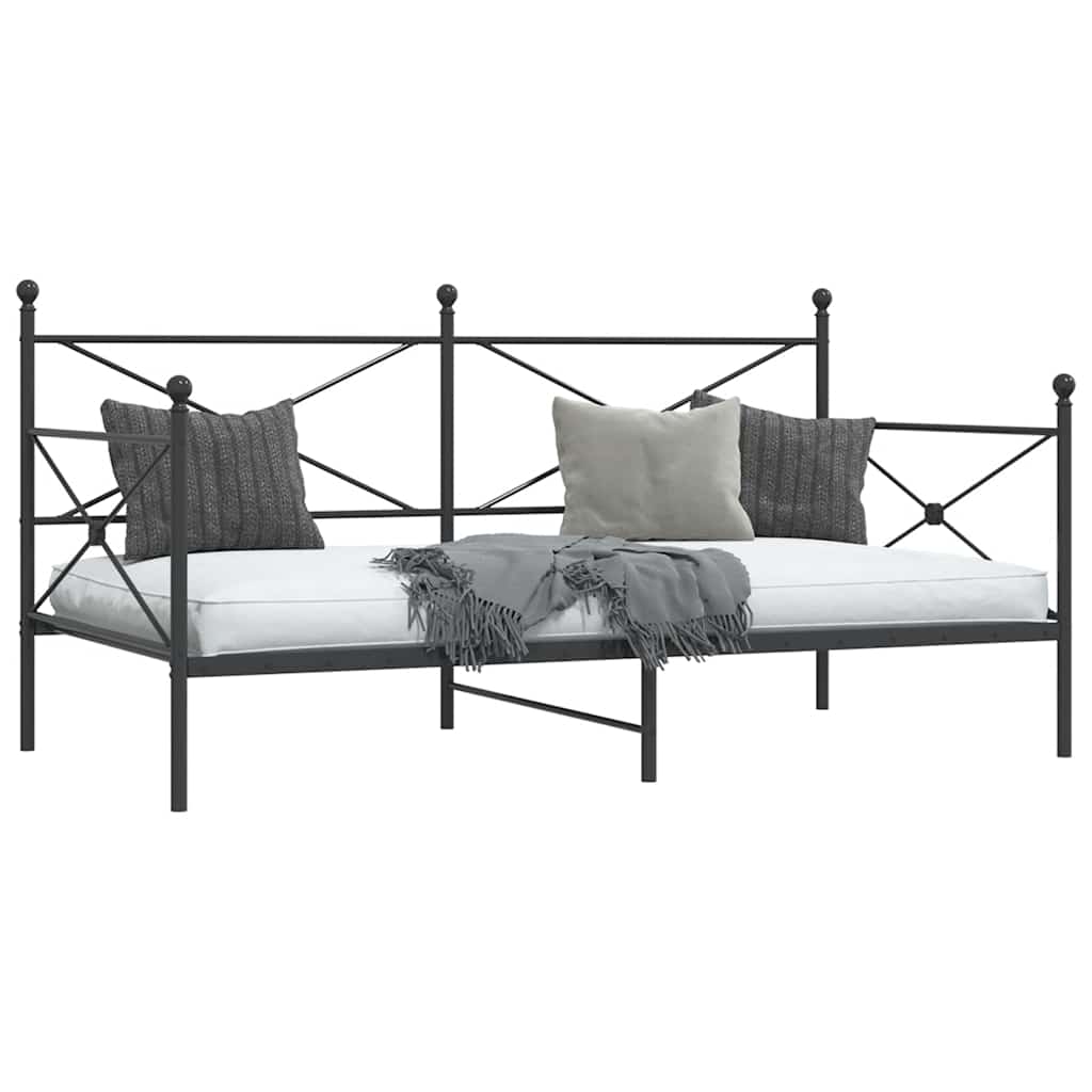vidaXL Lit de repos sans matelas Noir 100x190 cm Acier