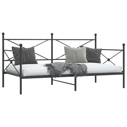 vidaXL Lit de repos sans matelas Noir 100x190 cm Acier