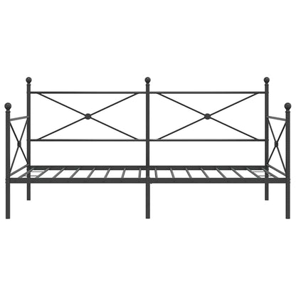 Tagesbett ohne Matratze Schwarz 100x190 cm Stahl
