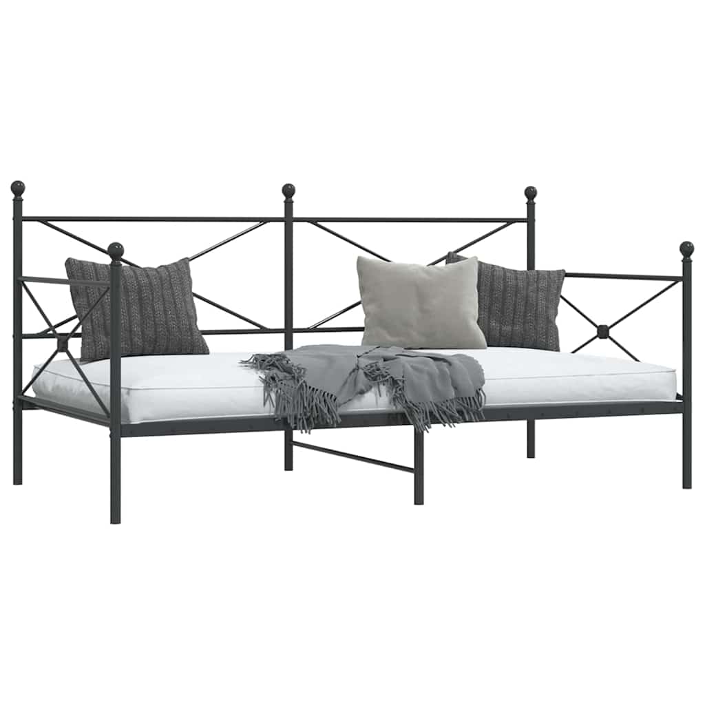 vidaXL Tagesbett ohne Matratze Schwarz 100x200 cm Stahl