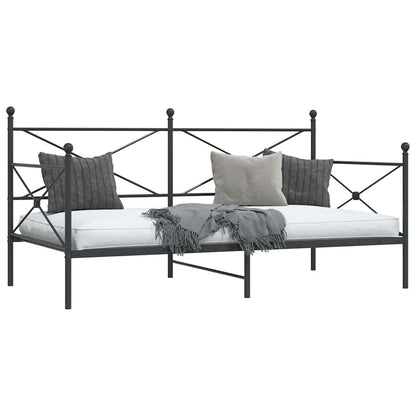 vidaXL Tagesbett ohne Matratze Schwarz 100x200 cm Stahl