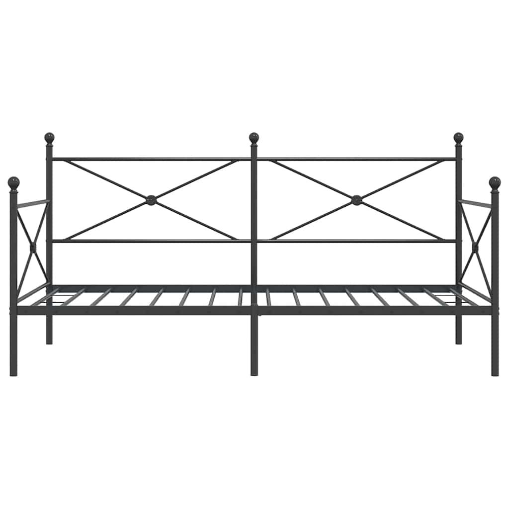 Tagesbett ohne Matratze Schwarz 100x200 cm Stahl