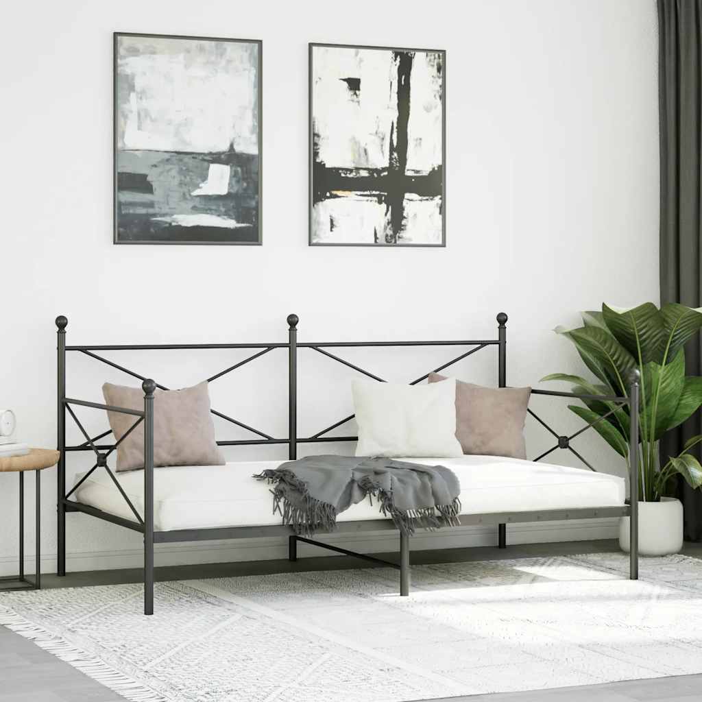 vidaXL Etagenbett ohne Matratze Schwarz 107x203 cm Stahl