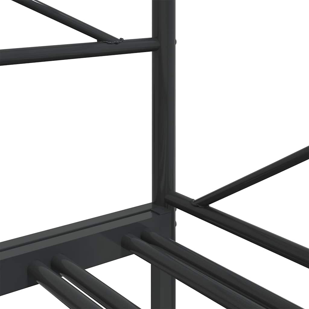 vidaXL Tagesbett Ausziehbar ohne Matratze Schwarz 75x190 cm Stahl