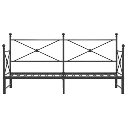 vidaXL Tagesbett Ausziehbar ohne Matratze Schwarz 75x190 cm Stahl