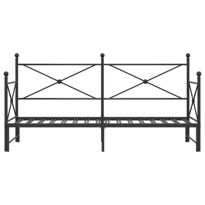 vidaXL Tagesbett Ausziehbar ohne Matratze Schwarz 80x200 cm Stahl