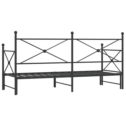 vidaXL Tagesbett Ausziehbar ohne Matratze Schwarz 80x200 cm Stahl