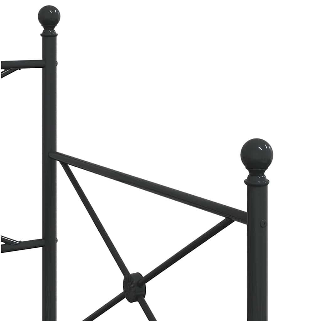 vidaXL Tagesbett Ausziehbar ohne Matratze Schwarz 80x200 cm Stahl