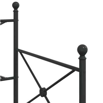 vidaXL Tagesbett Ausziehbar ohne Matratze Schwarz 80x200 cm Stahl