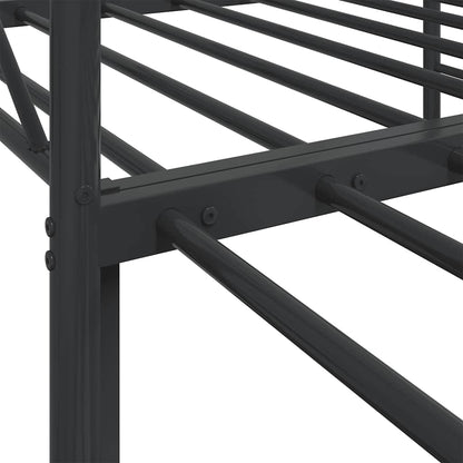 vidaXL Tagesbett Ausziehbar ohne Matratze Schwarz 80x200 cm Stahl