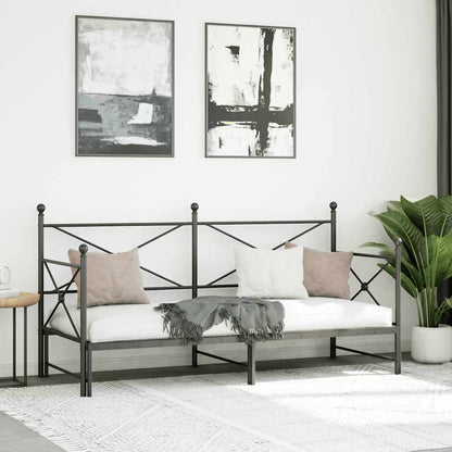 vidaXL Lit de jour gigogne sans matelas Noir 90x190 cm Acier