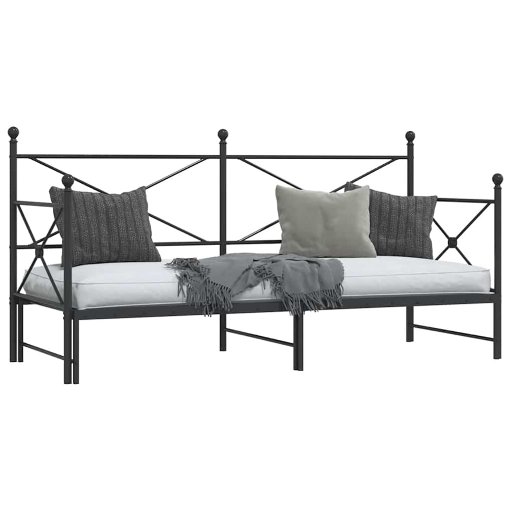 vidaXL Lit de jour gigogne sans matelas Noir 90x190 cm Acier