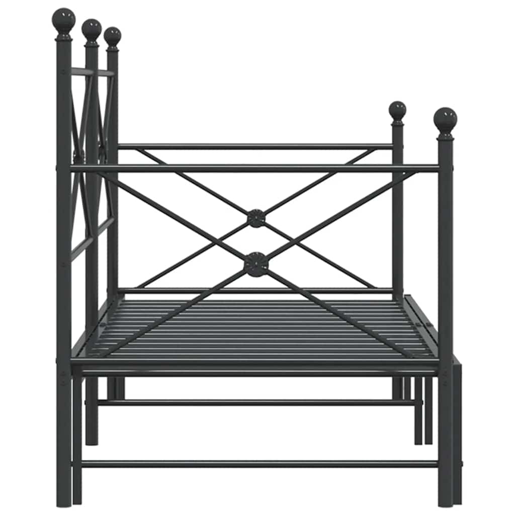 vidaXL Lit de jour gigogne sans matelas Noir 90x190 cm Acier