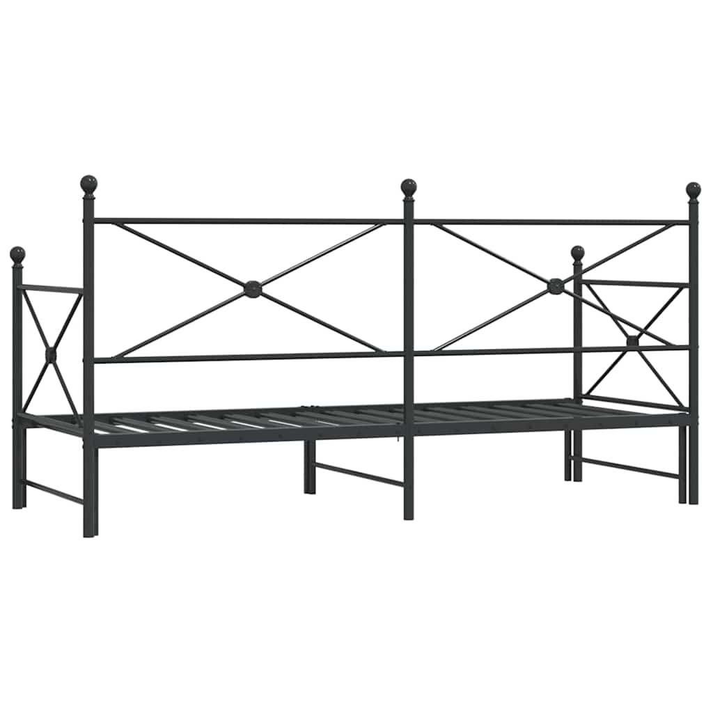 vidaXL Lit de jour gigogne sans matelas Noir 90x190 cm Acier