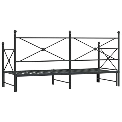 vidaXL Lit de jour gigogne sans matelas Noir 90x190 cm Acier